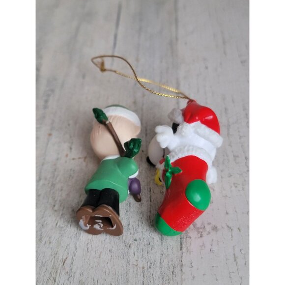 Linus snoopy stocking ornament Xmas set Woodstock set - Picture 3 of 6